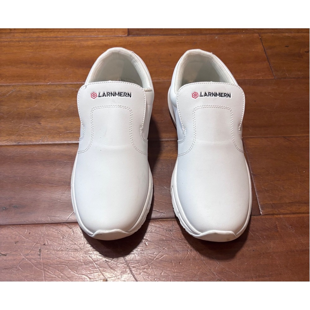 LARNMERN White Non Slip Work Shoes Kitchen|Chef|Nursing Professional SlipOn|Sz 8
